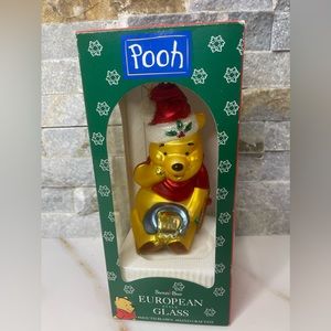 Santa’s Best Disney Pooh European Glass Ornament Hand Crafted Mouth Blown 1997